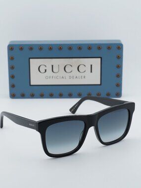 Gucci GG0158SN 001 Square Sunglasses - Black/Grey